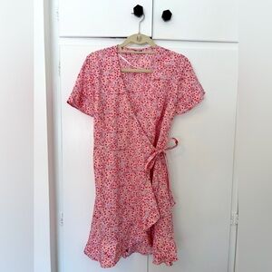 Vero Moda “Henna” Pink Floral Wrap Dress